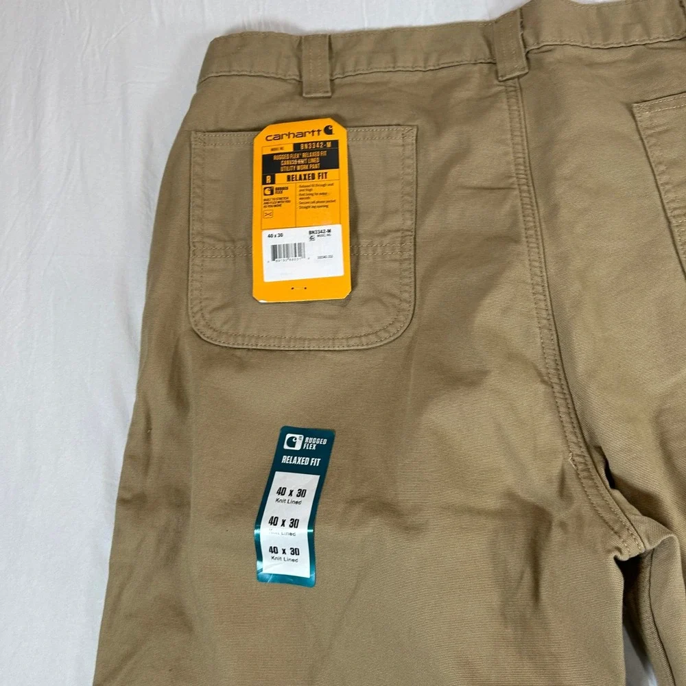 Carhartt Mens Rugged Flex Relaxed Fit Canvas Knit Lined Work Pant BN3342-M 40x30